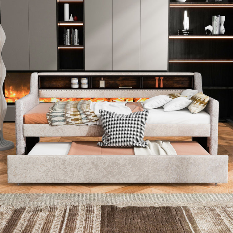 Wildon Home® Delaya Upholstered Daybed with Trundle Wayfair